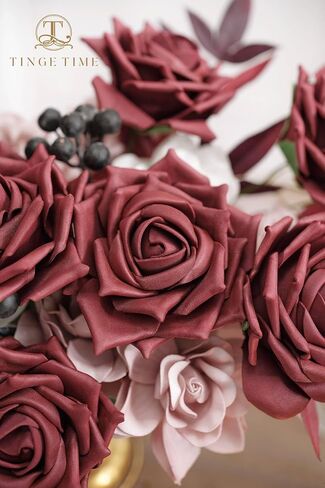 TINGE TIME Artificial Roses for Decoration 16pcs Real Looking Fake Flowers w/Stem Peacock Green Artificial Flowers for DIY Wedding Bouquets Bridal Shower Centerpieces Party Anniversary Home Decor in Saudi Arabia