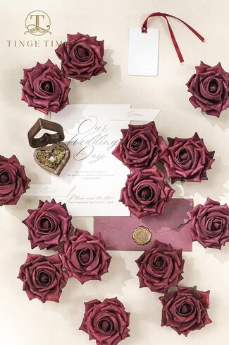 TINGE TIME Artificial Roses for Decoration 16pcs Real Looking Fake Flowers w/Stem Peacock Green Artificial Flowers for DIY Wedding Bouquets Bridal Shower Centerpieces Party Anniversary Home Decor in Saudi Arabia