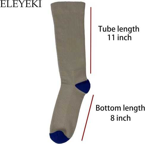 Long Tube Sports Socks, ELEYEKI Unisex Compression Calf Socks Outdoor Hiking Runing Socks 4Pairs in Saudi Arabia