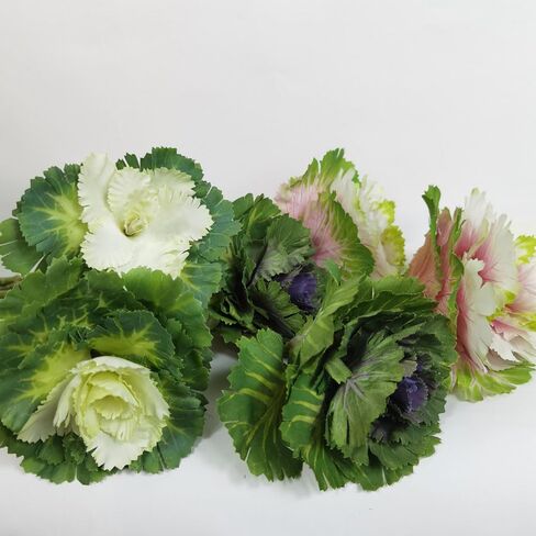 2Pcs Artificial Faux Cabbage Rose Flowers Stems Fake Silk Flower Branch for Home Decoration Wedding Kitchen Decoration (White) in Saudi Arabia