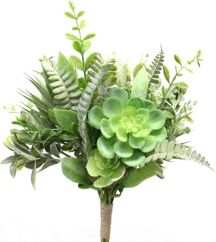 Artificial Fake 15" Succulent Bouquet Arrangement w/Individual Stems and Various Succulents for Arrangement fillers, Weddings Bouquet, Centerpiece Home Décor in Saudi Arabia