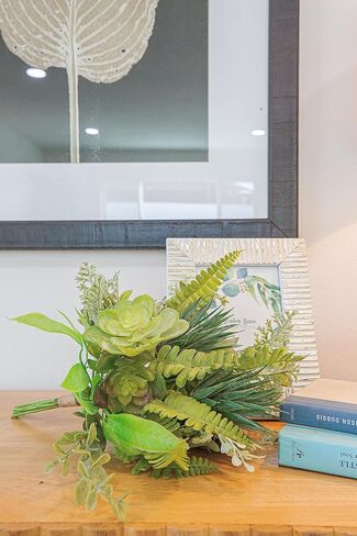 Artificial Fake 15" Succulent Bouquet Arrangement w/Individual Stems and Various Succulents for Arrangement fillers, Weddings Bouquet, Centerpiece Home Décor in Saudi Arabia