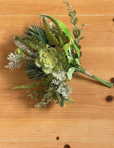 Artificial Fake 15" Succulent Bouquet Arrangement w/Individual Stems and Various Succulents for Arrangement fillers, Weddings Bouquet, Centerpiece Home Décor in Saudi Arabia