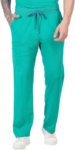 MIKAL Bottom Scrub for Men, Regular Fit with 7 Pockets, Cotton Lycra Professional Knitted Medical/Health Care Uniform in Saudi Arabia