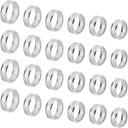UNICRAFTALE Stainless Steel Blank Core Ring Settings Finger Ring Blanks for Inlay Comfort Grooved Finger Ring Round Empty Ring for Jewelry Making in Saudi Arabia