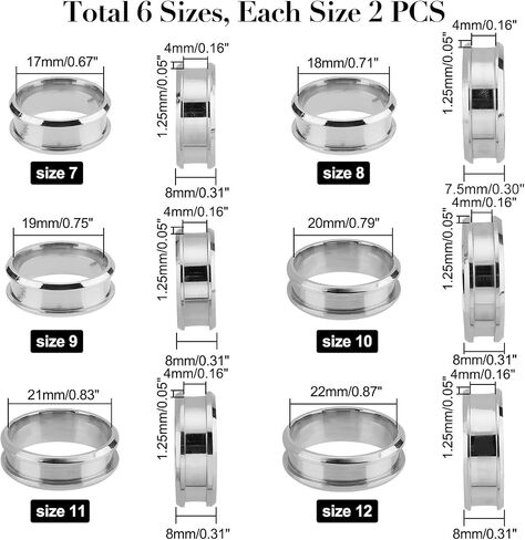 UNICRAFTALE Stainless Steel Blank Core Ring Settings Finger Ring Blanks for Inlay Comfort Grooved Finger Ring Round Empty Ring for Jewelry Making in Saudi Arabia