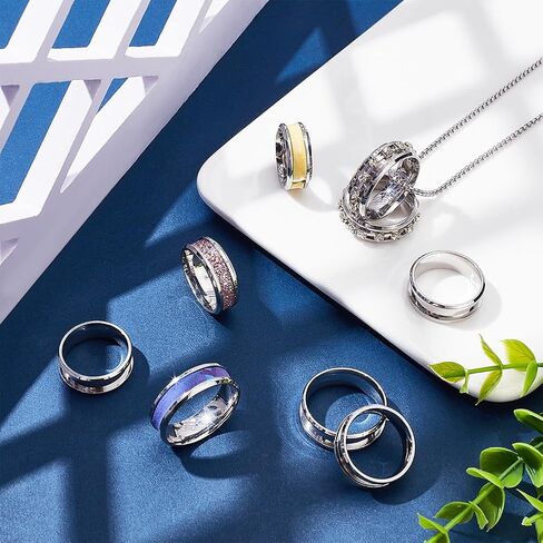 UNICRAFTALE Stainless Steel Blank Core Ring Settings Finger Ring Blanks for Inlay Comfort Grooved Finger Ring Round Empty Ring for Jewelry Making in Saudi Arabia