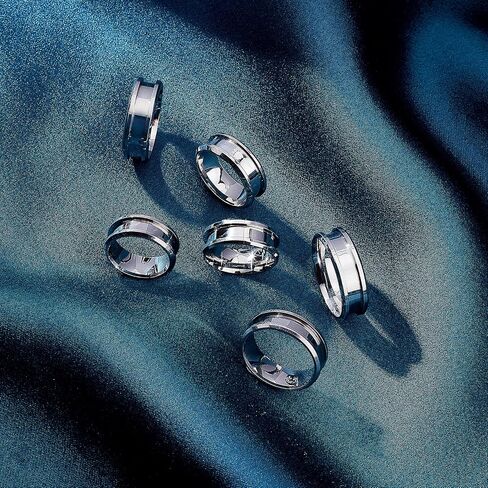 UNICRAFTALE Stainless Steel Blank Core Ring Settings Finger Ring Blanks for Inlay Comfort Grooved Finger Ring Round Empty Ring for Jewelry Making in Saudi Arabia