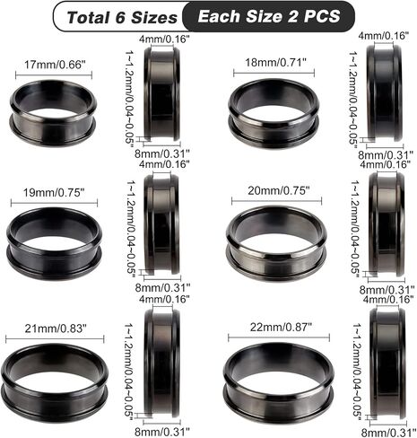 UNICRAFTALE Stainless Steel Blank Core Ring Settings Finger Ring Blanks for Inlay Comfort Grooved Finger Ring Round Empty Ring for Jewelry Making in Saudi Arabia