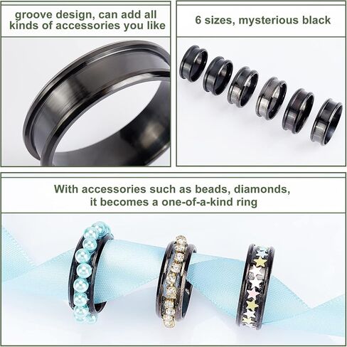 UNICRAFTALE Stainless Steel Blank Core Ring Settings Finger Ring Blanks for Inlay Comfort Grooved Finger Ring Round Empty Ring for Jewelry Making in Saudi Arabia