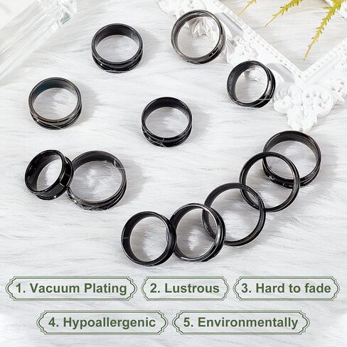 UNICRAFTALE Stainless Steel Blank Core Ring Settings Finger Ring Blanks for Inlay Comfort Grooved Finger Ring Round Empty Ring for Jewelry Making in Saudi Arabia