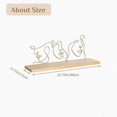 أرفف عائمة لديكور الحائط - أرفف معلقة من الخشب الصلب لغرفة النوم، منظم رف تخزين معدني للحمام in Kuwait