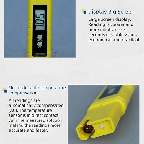 Digital pH Meter - High Precision Water Quality Tester for Drinking Water Pool - 0-14 pH Measurement Range - ATC - pH Tester for Water - pH Meter for Water - pH Water Tester in Kuwait
