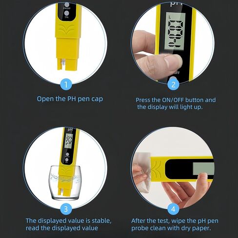 Digital pH Meter - High Precision Water Quality Tester for Drinking Water Pool - 0-14 pH Measurement Range - ATC - pH Tester for Water - pH Meter for Water - pH Water Tester in Kuwait