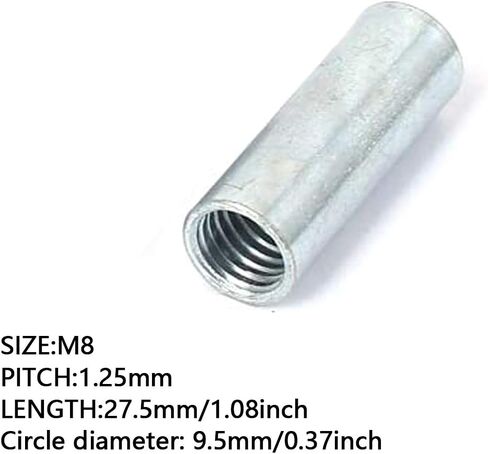 10Pcs M6 x 1-Pitch 23.5mm Round Rod Coupling Nut,Female Thread Rod bar Stud Metal Round Coupling Connector Nuts, Zinc Plated Carbon Steel in Kuwait