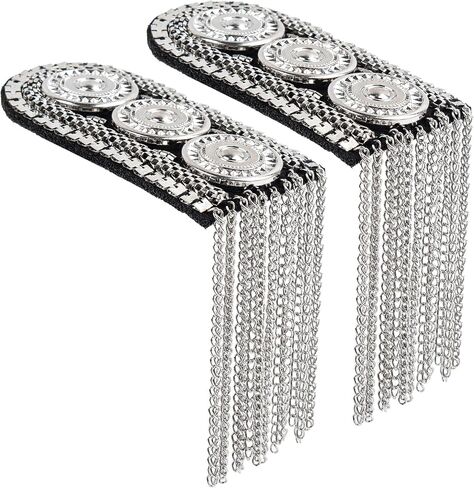 Framendino, Tassel Epaulettes Shoulder Spike Chain Epaulet Shoulder Applique Badge Brooch Pins for DIY Jacket Clothes Accessories in Saudi Arabia