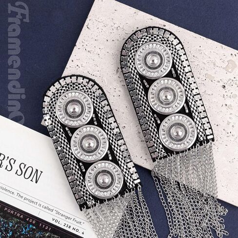 Framendino, Tassel Epaulettes Shoulder Spike Chain Epaulet Shoulder Applique Badge Brooch Pins for DIY Jacket Clothes Accessories in Saudi Arabia