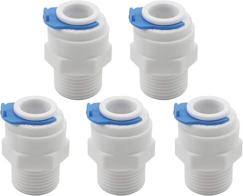 JIUWU 3/8-Inch Push 3/8-Inch PT Thread Male Straight Tube Quick Connect for RO Water Filter Pack of 5 in Saudi Arabia