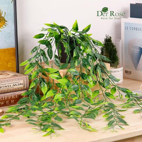Der Rose 4 Pack Fake Plants Artificial Hanging Faux Plants Indoor in Black Pots for Room Home Shelf Wall Outdoor Decor in Saudi Arabia