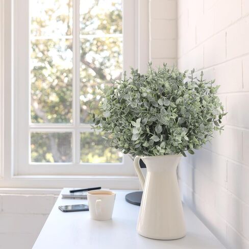Fabbay 90 Pcs Eucalyptus Leaves Stems 9'' Tall Artificial Silver Dollar Eucalyptus Leaves Faux Eucalyptus Stems for Flower Bouquet Vase Wedding Halloween Centerpiece Autumn Home Office Greenery Decor in Saudi Arabia
