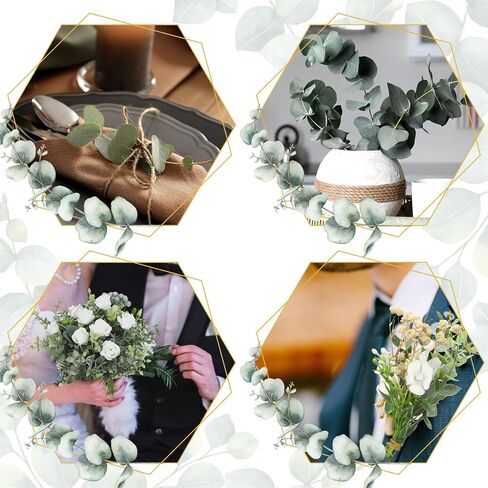 Fabbay 90 Pcs Eucalyptus Leaves Stems 9'' Tall Artificial Silver Dollar Eucalyptus Leaves Faux Eucalyptus Stems for Flower Bouquet Vase Wedding Halloween Centerpiece Autumn Home Office Greenery Decor in Saudi Arabia