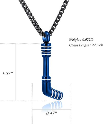 XSMZB Hockey Stick Cremation Jewelry for Ashes Pendant Locket Holder Ashes for Pet/Human Stainless Steel Keepsake Memorial Urn Necklace in Kuwait