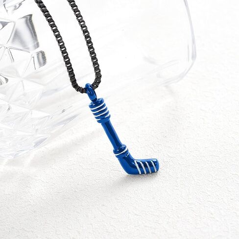 XSMZB Hockey Stick Cremation Jewelry for Ashes Pendant Locket Holder Ashes for Pet/Human Stainless Steel Keepsake Memorial Urn Necklace in Kuwait