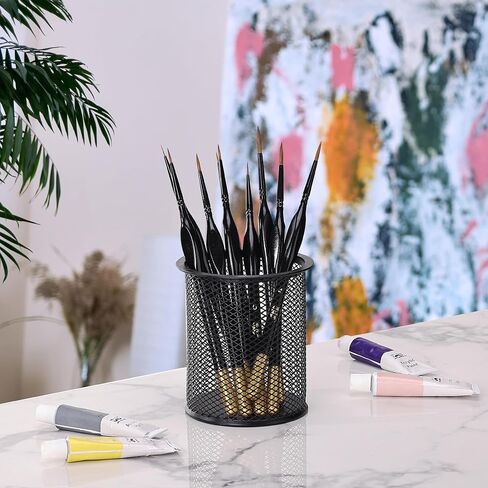 Mr. Pen- Detail Paint Brushes Set, 9 pcs, Silver/Black, Miniature Paint Brushes, Thin Paint Brushes, Model Paint Brushes, Fine Tip Paint Brush, Face Paint Brushes Set, Mini Paint Brushes in Kuwait