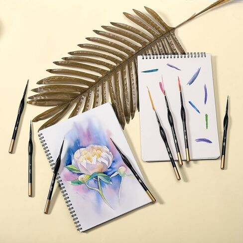 Mr. Pen- Detail Paint Brushes Set, 9 pcs, Silver/Black, Miniature Paint Brushes, Thin Paint Brushes, Model Paint Brushes, Fine Tip Paint Brush, Face Paint Brushes Set, Mini Paint Brushes in Kuwait