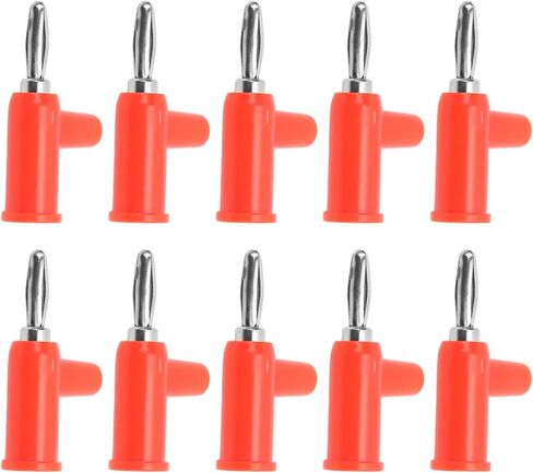 10pcs Stackable Banana Plug 4mm 0.2in Solderless Brass Standard Size Stackable Banana Connector for Security Accessories (Red) in Saudi Arabia
