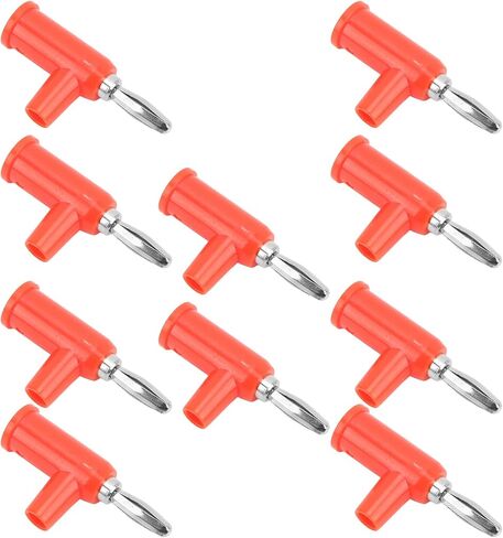 10pcs Stackable Banana Plug 4mm 0.2in Solderless Brass Standard Size Stackable Banana Connector for Security Accessories (Red) in Saudi Arabia