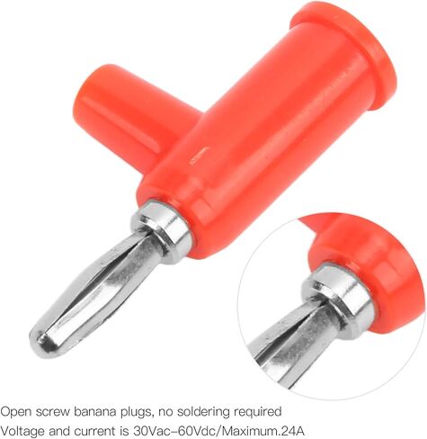 10pcs Stackable Banana Plug 4mm 0.2in Solderless Brass Standard Size Stackable Banana Connector for Security Accessories (Red) in Saudi Arabia