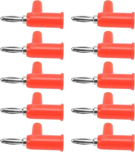 10pcs Stackable Banana Plug 4mm 0.2in Solderless Brass Standard Size Stackable Banana Connector for Security Accessories (Red) in Saudi Arabia