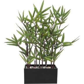 Deco 79 Faux Foliage Artificial Plant with Black Melamine Pot, 18" x 11" x 18", Green