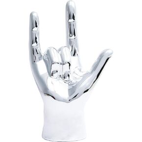 Silver I Love You Hand Tabletop Decor - 9" Tall