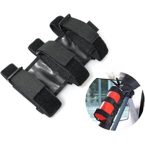 RLECS Roll Bar Fire Extinguisher Mount Bracket Car Trunk Holder for Jeep Wrangler Car Accessories, Black