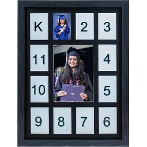 12 month photo frame,School Year Picture Frame,K-12 Collage Photo Frame for Baby First Year Keepsake, 12x16 Multi Picture Frame-13 Opening,Great for Children's Photos, Portrait
