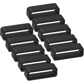 10 Pack Silicone Strap Keeper Ring for Garmin Fenix 7X Pro/Fenix 6X Pro/Fenix 5X Plus 3 HR 3HR Descent Mk2&Mk Quatix 26mm Straps Loop Rubber Watch Buckle Replacement Watchband Fasteners