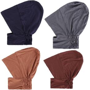 4pcs Muslim Inner Cap Stretch Turban Bonnet Underscarf Full Cover Hijab Neck Cover Head Wear