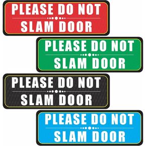 Do Not Slam Door Sign Sticker - (Pack of 12) 6" x 2" Large Laminated Vinyl Decals Warning Labels