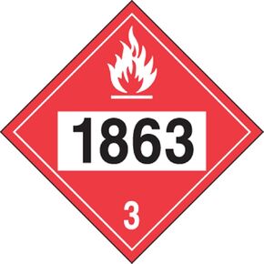 Accuform Signs MPL732CT1 PF-Cardstock 4-Digit DOT Placard, Hazard Class 3, Legend "1863" (Fuel, Aviation), 10-3/4" Length x 10-3/4" Width x 0.010" Thickness, Black/White on Red