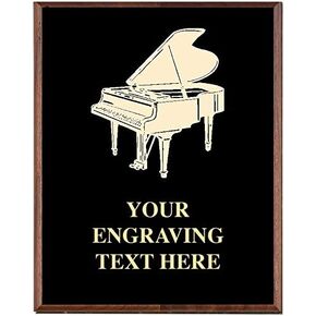 Piano Plaques, Custom Engraved Music Piano Recital Trophy Plaque Award, Great Customizable Pianist Awards Prime