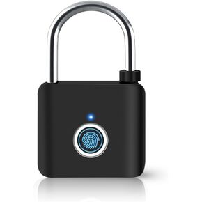 Fingerprint Padlock, LEELEN Weatherproof Smart Padlock with Keyless Biometric, IP65 Waterproof Electronic Combination Lock for Heavy Duty and Outdoor Fence Gate Pool Shed Gym Storage Locker(Black)