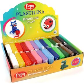 مجموعة هدايا الطين القابلة لإعادة الاستخدام وغير الجافة من Pepy Plastilina؛ مجموعة مكونة من 24 قالبًا، كل منها 1.4 أونصة، 2 لكل منها 12 لونًا، مثالية لمشاريع الفنون والحرف اليدوية، متعددة الألوان