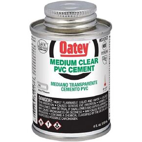Oatey 31017 PVC Cement, 404 Series, Medium Body, 1/4 Pint Can, 1-Pack, 4 oz, Clear