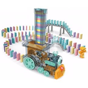Nynicorny Domino Train Toy Kids Games 200Pcs Automatic Dominoes Building Set Rally STEM Montessori Stacking Toys for 3+ Year Old Boys Girls Autistic, Toy Gifts for Birthday, Christmas Halloween