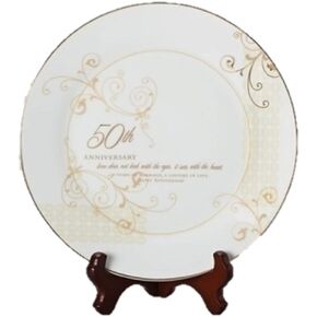 Roman Giftware Inc., Wedding & Anniversary, 9" H 2 PC SET 50TH ANNIVERSARY,Religious, Inspirational, Durable (9x9x1)