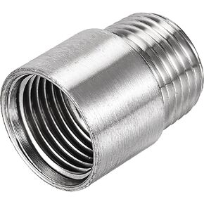 uxcell Shower Head Extension Arm Stainless Steel 1/2PT Male to 1/2PT Female Thread 30mm Length Cast Pipe Fitting Coupler