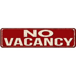 LINStore No Vacancy Vintage Retro Rustic Metal Tin Sign Pub Wall Decor Art 4x16 inches