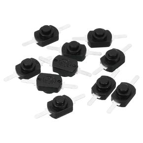 PATIKIL Latching Push Button Switch, 10 Pcs Straight Pin On/Off Self-Lock DC 30V 1A Micro Control Switch for Flashlight Light Lamp Wall Outlet DIY, Black